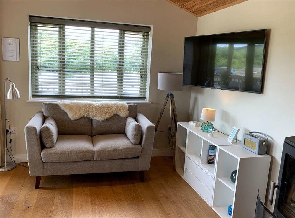 Living area at Peregrine Lodge in St Columb, near Padstow, Cornwall