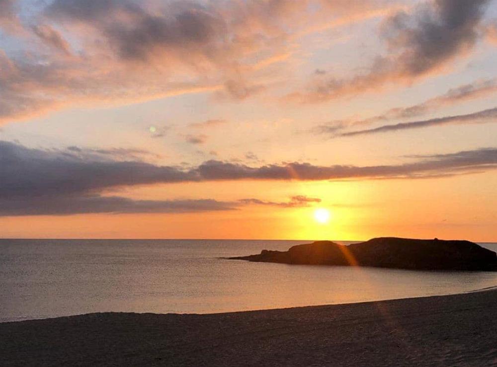 Sunset at Constantine Bay at Peregrine Lodge in St Columb, near Padstow, Cornwall