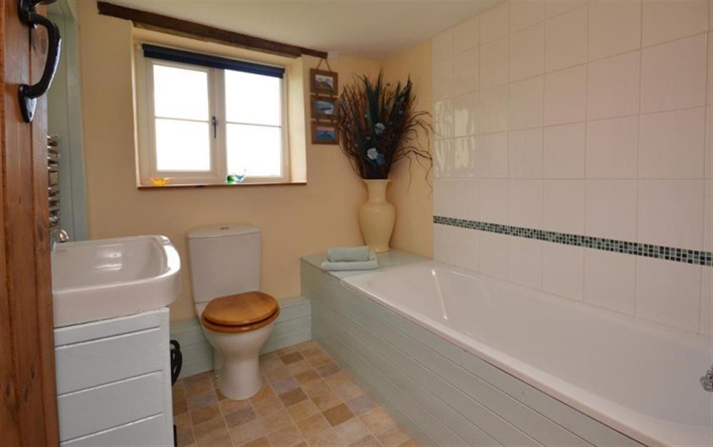 A bright bathroom at Perhay Cottage in Bridport
