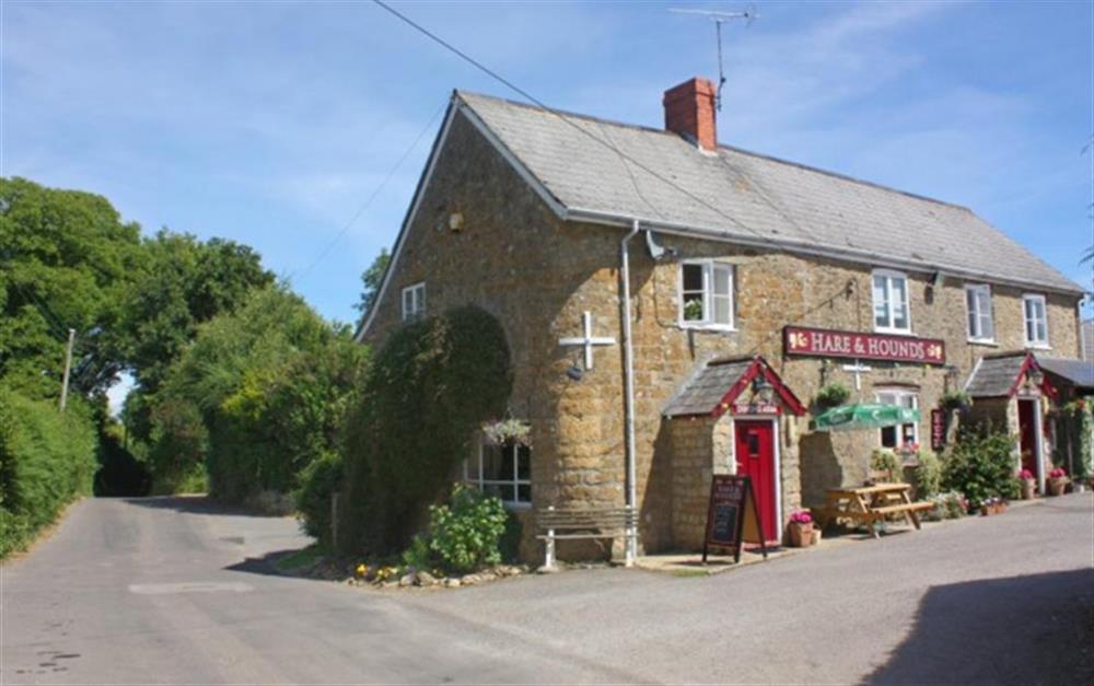 The local pub with beer garden, just 5 minutes walk at Perhay Cottage in Bridport