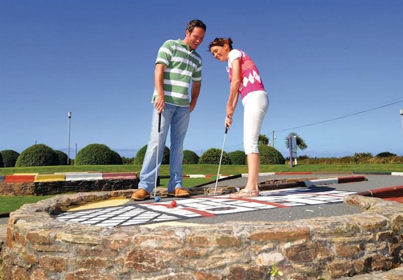 Crazy golf at Perran View Holiday Park in St Agnes, Nr Newquay