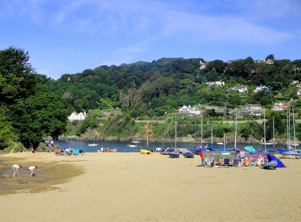 Millbay beach across the estuary from Salcombe and accessible by passenger ferry at Perrotts, Salcombe