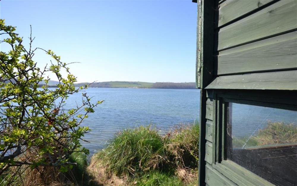 The nearby bird hide with views over the estuary at Petersfield in West Charleton