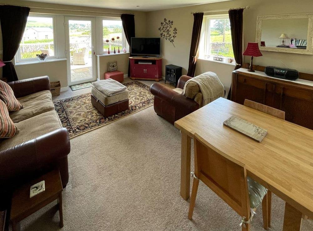 Open plan living space at Petes Place in Wigglesworth, North Yorkshire