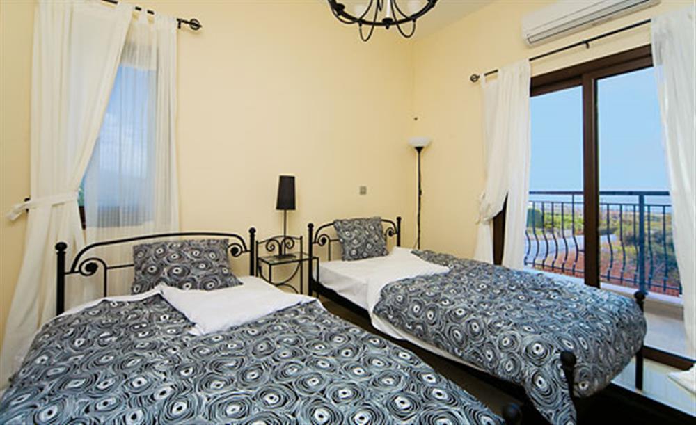 Another twin bedroom at Petrides Villa, Argaka, Cyprus