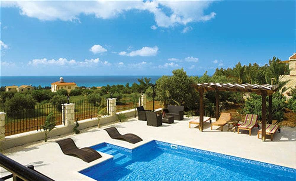 Pool and views at Petrides Villa, Argaka, Cyprus