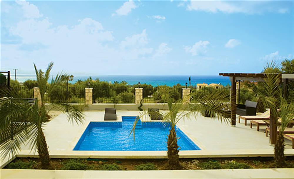 Swimming pool and garden at Petrides Villa, Argaka, Cyprus