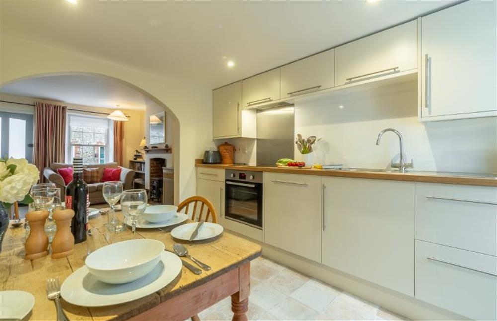 Ground floor: The kitchen and dining area at Petts Cottage, Burnham Market near Kings Lynn