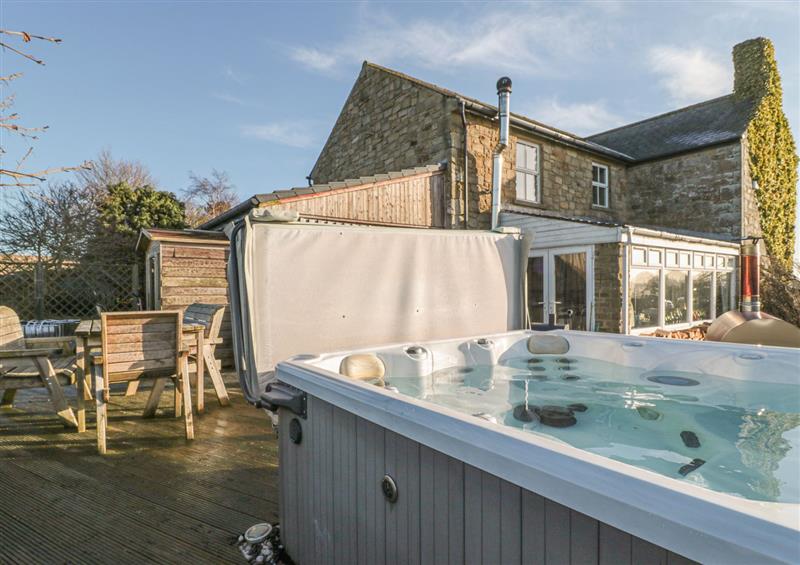 The private hot tub at Petty Knowes Cottage, Rochester near Otterburn, Northumberland