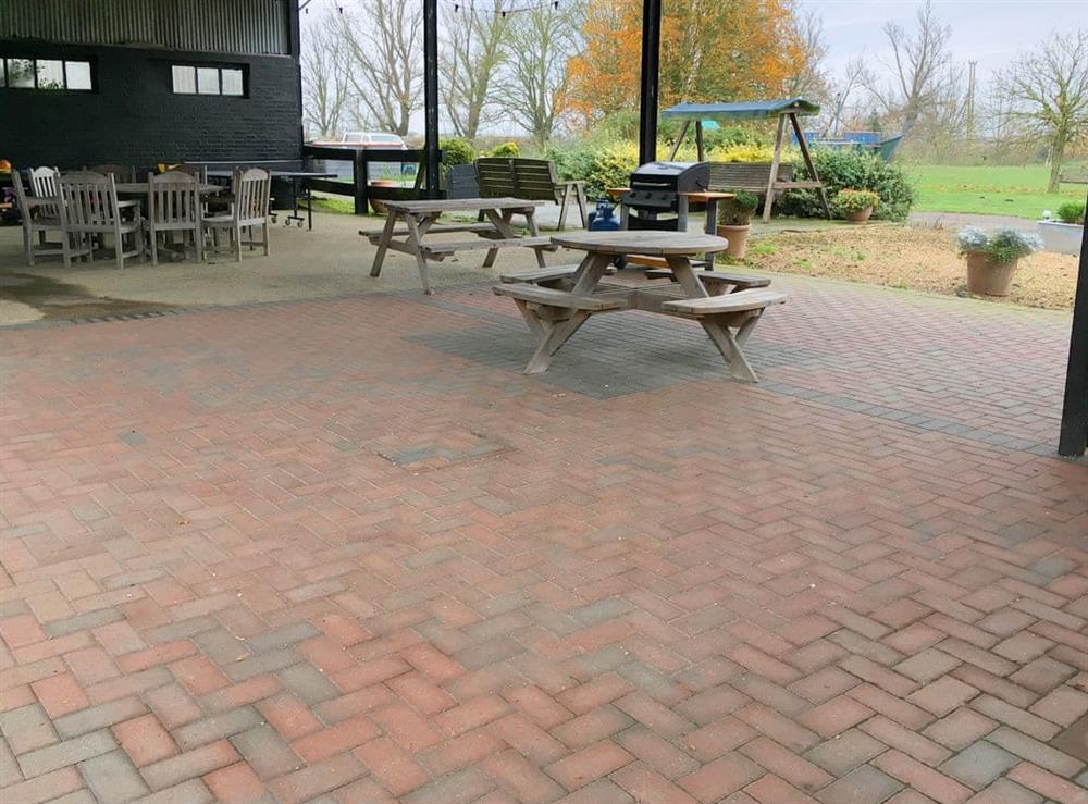 Covered outdoor communal recreation area at Pheasant in Ely, Cambridgeshire