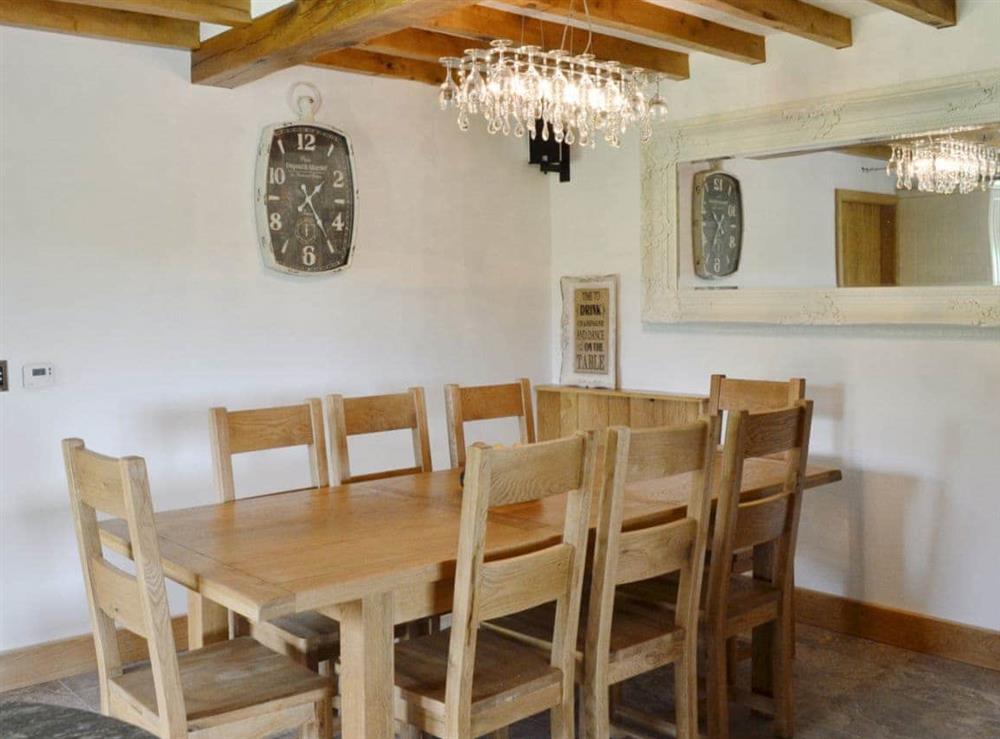 Intimate dining area at Pheasant Fields in Lloc, near Holywell, Clwyd