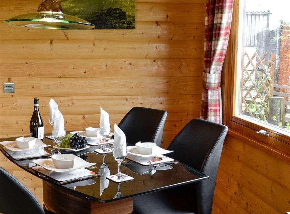 Dining area at Pheasant Lodge in Longtown, near Carlisle, Cumbria