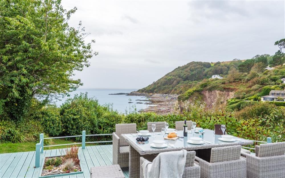 Large garden with beautiful views at Phoenix and Little Phoenix in Talland Bay