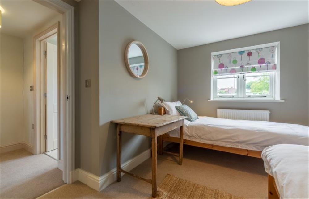 First floor: Twin bedroom at Picarini, Burnham Overy Staithe near Kings Lynn