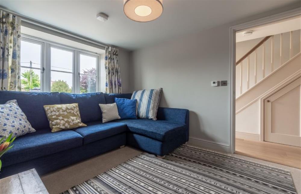 Ground floor: Luxurious big sofa in the snug at Picarini, Burnham Overy Staithe near Kings Lynn