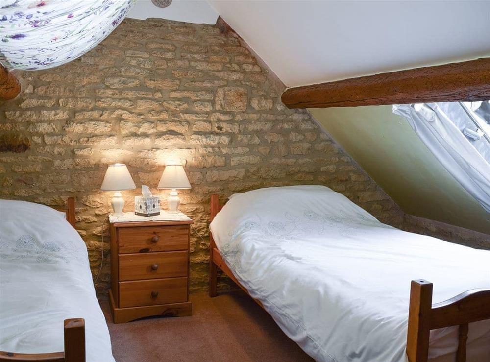 Twin bedroom at Picket Piece Cottage in Chadlington, near Chipping Norton, Oxfordshire