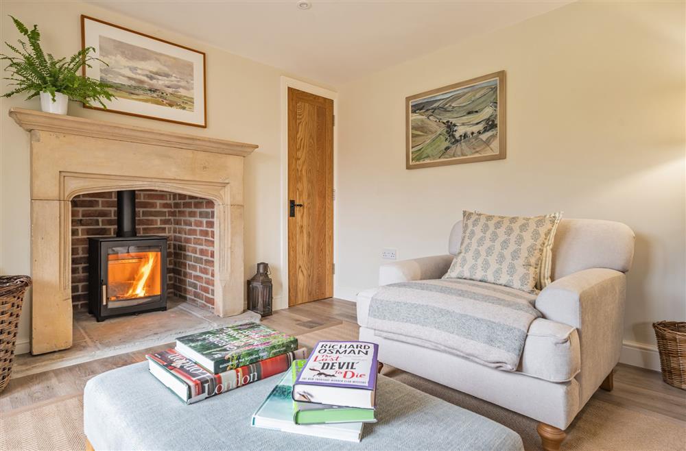 Relax by the wood burning stove at Piddle Cottage, Dorchester