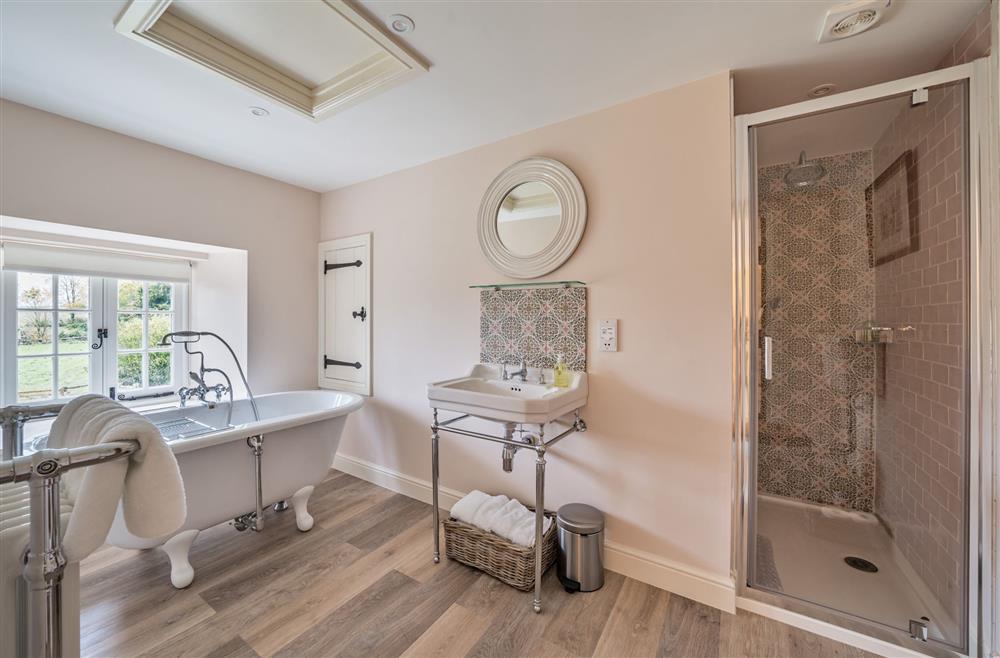 The well-appointed en-suite bathroom at Piddle Cottage, Dorchester
