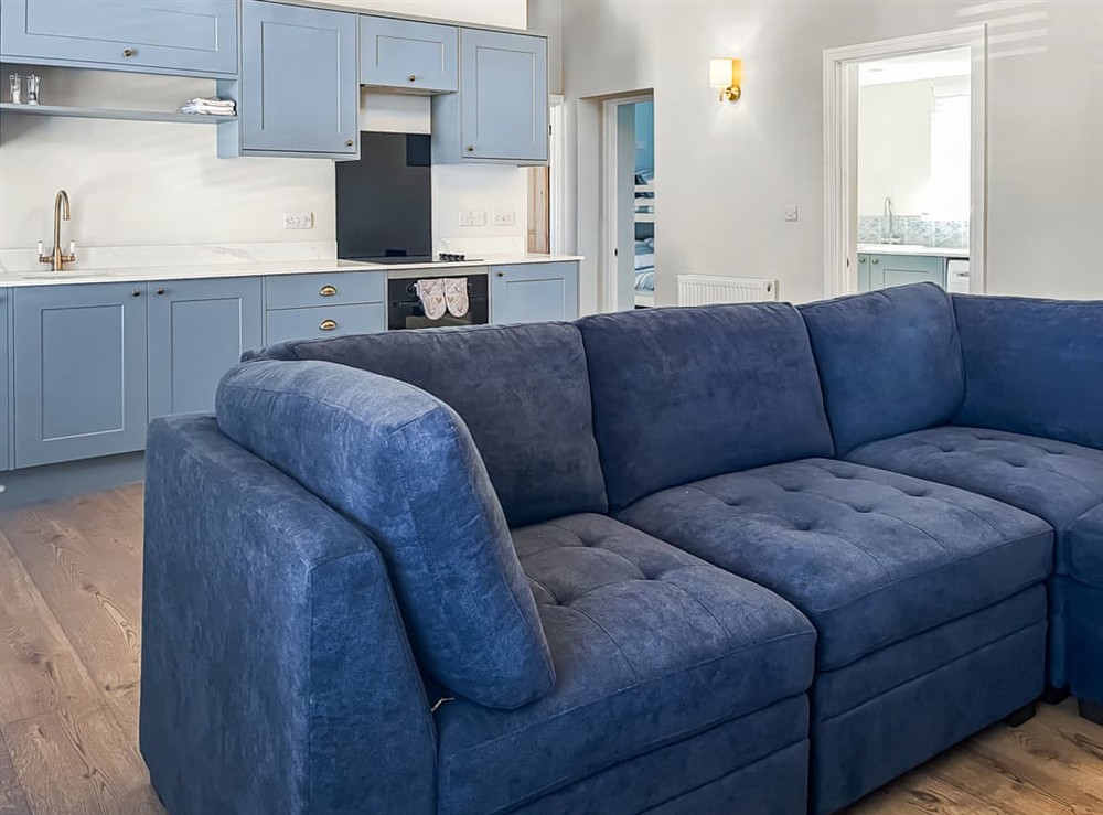 Open plan living space at Pigeon Loft in Newbiggin-by-the-sea, Northumberland