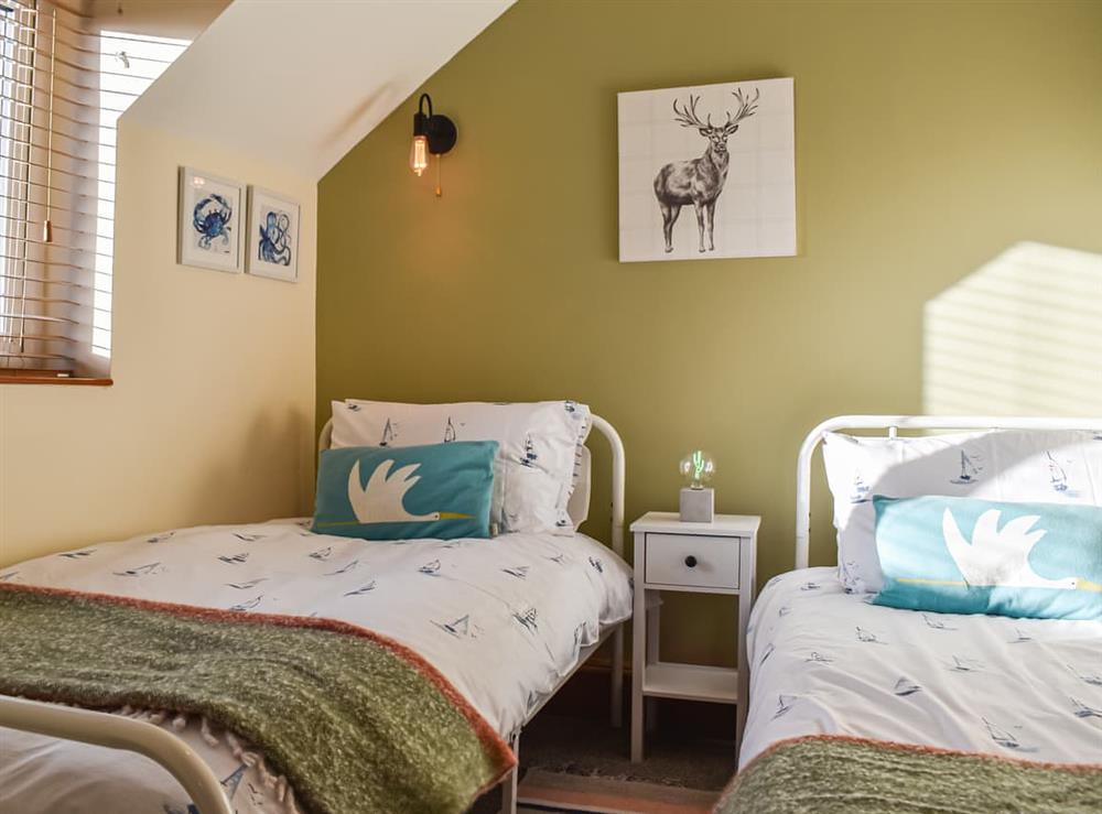 Twin bedroom at Pike Cottage in Hinderwell, near Whitby, North Yorkshire