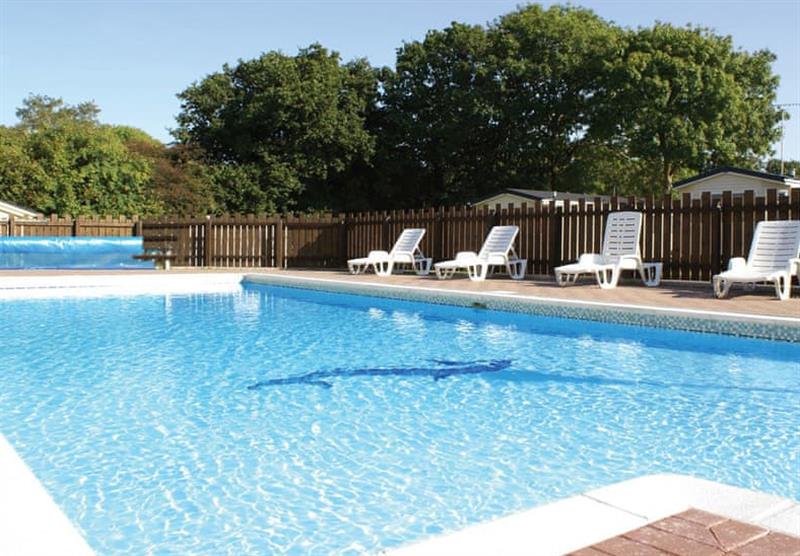The swimming pool at Pilbach Holiday Park in Ceredigion, Mid Wales