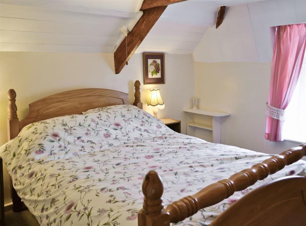 Double bedroom at Pillar Box Cottage in Tintagel, Cornwall