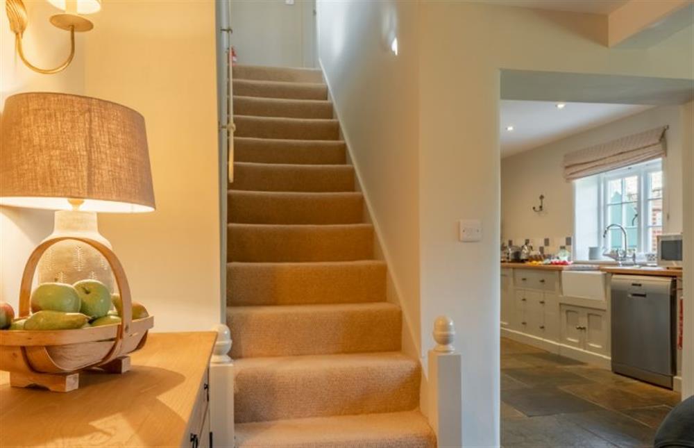 Ground floor: Stairs from to first floor bedroom at Pine Cottage, Thornham near Hunstanton
