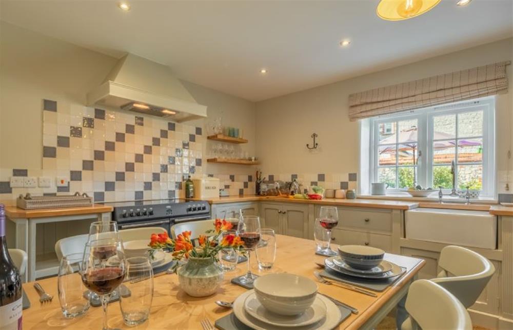 Ground floor: Well-equipped kitchen at Pine Cottage, Thornham near Hunstanton