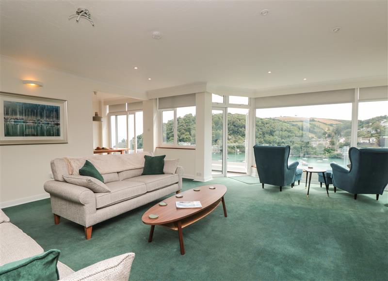 The living area at Pine Lodge, Kingswear