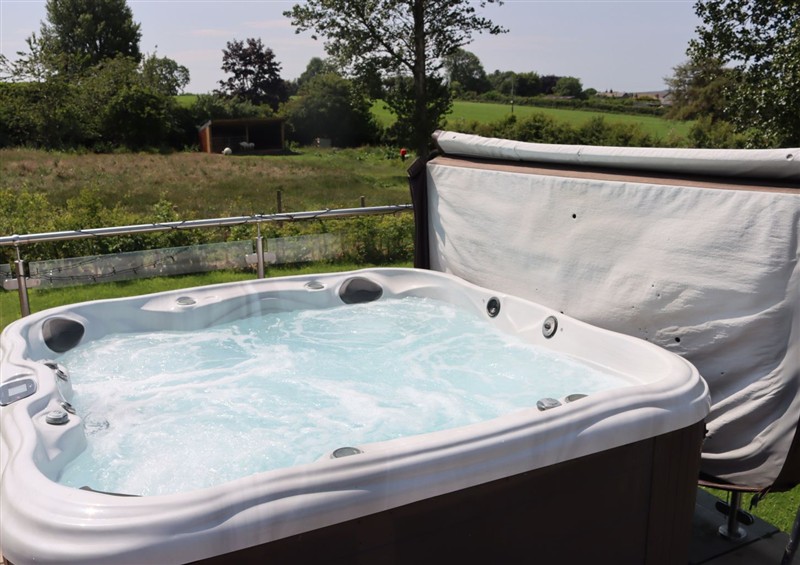 There is a hot tub at Pine Lodge, Lloc near Caerwys