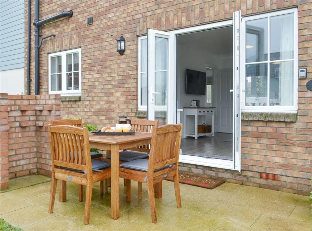 Patio at Pine View Cottage in Filey, North Yorkshire