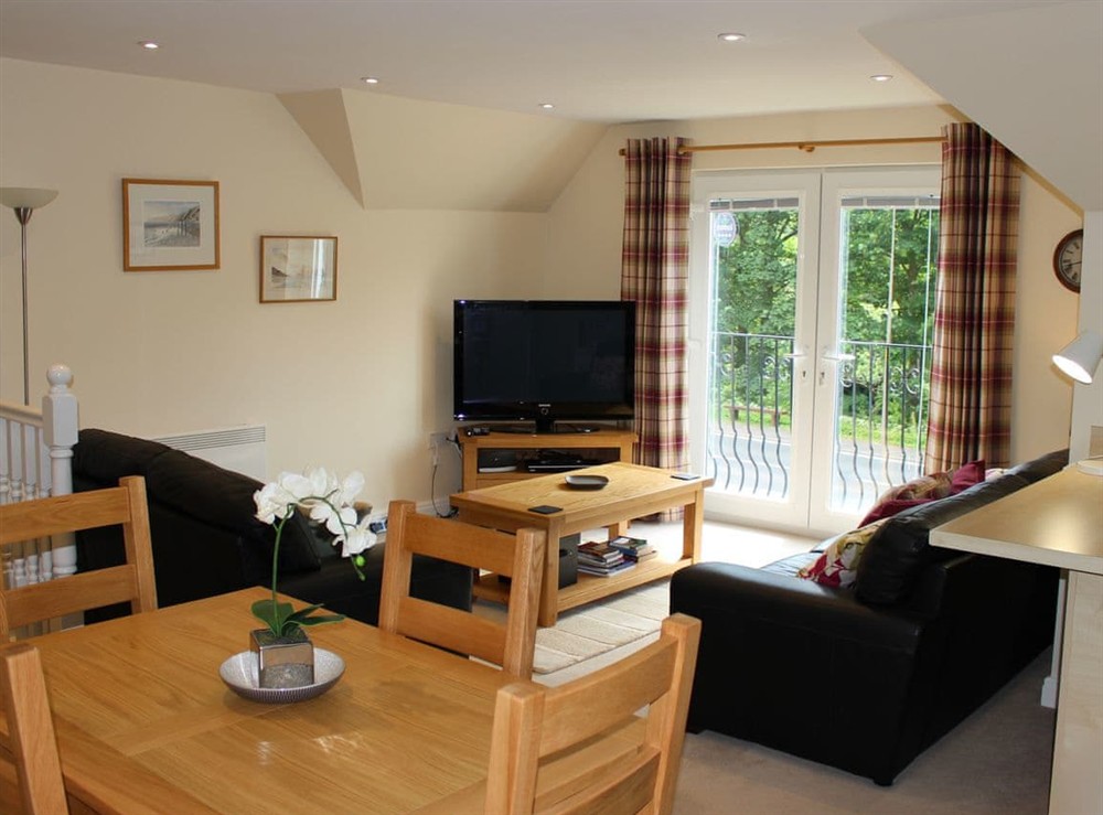 Open plan living space at Pine View in Invergarry, Inverness-Shire