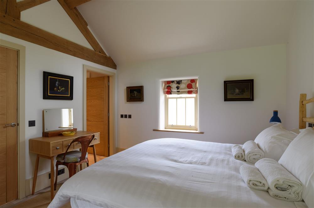 Bedroom one with en-suite bathroom at Pingle Cottage, Chatsworth Estate, Nr Matlock 