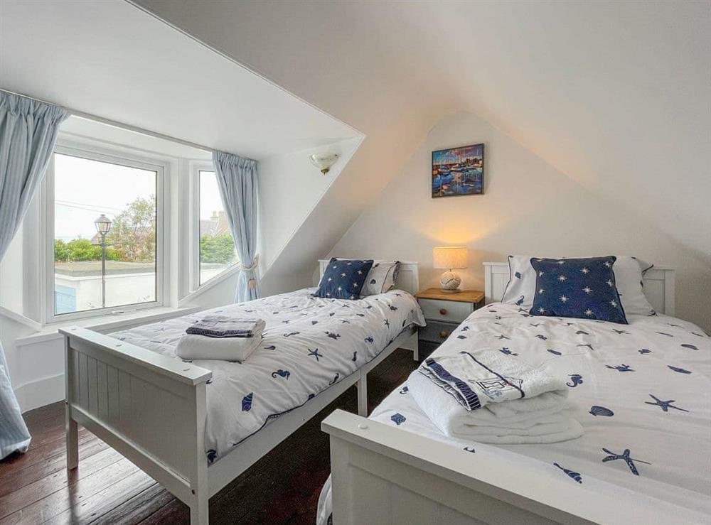 Twin bedroom at Pink Cottage in Nairn, Morayshire
