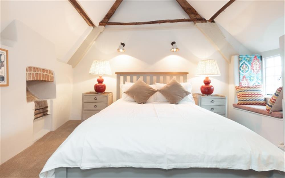 Master bedroom  at Pink Cottage in Noss Mayo