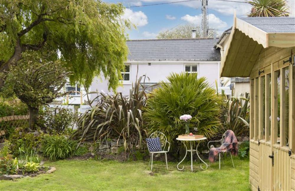 Pink Cottage, Marazion. Garden with furniture, summerhouse and charcoal barbecue  (photo 2) at Pink Cottage, Penzance