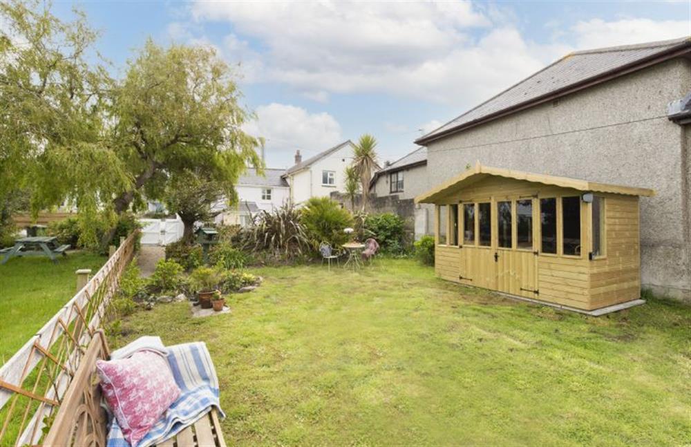 Pink Cottage, Marazion. Garden with furniture, summerhouse and charcoal barbecue  (photo 3) at Pink Cottage, Penzance
