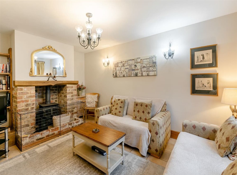 Living room at Piper Cottage in Bilbrough, near York, North Yorkshire