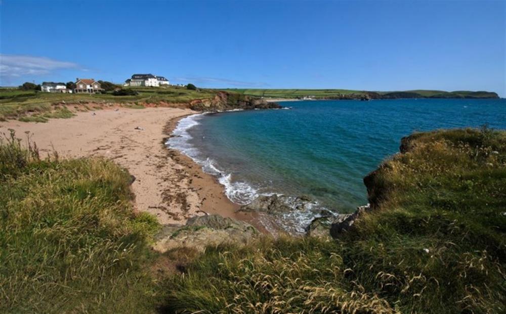 Thurlestone beach from the coastal path at Pipers Bench in Thurlestone
