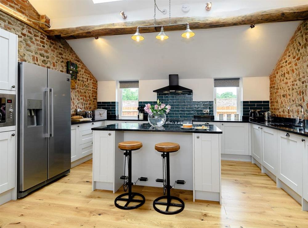 Contemporary kitchen area (photo 2) at Pipistrelle Barn in North Walsham, Norfolk