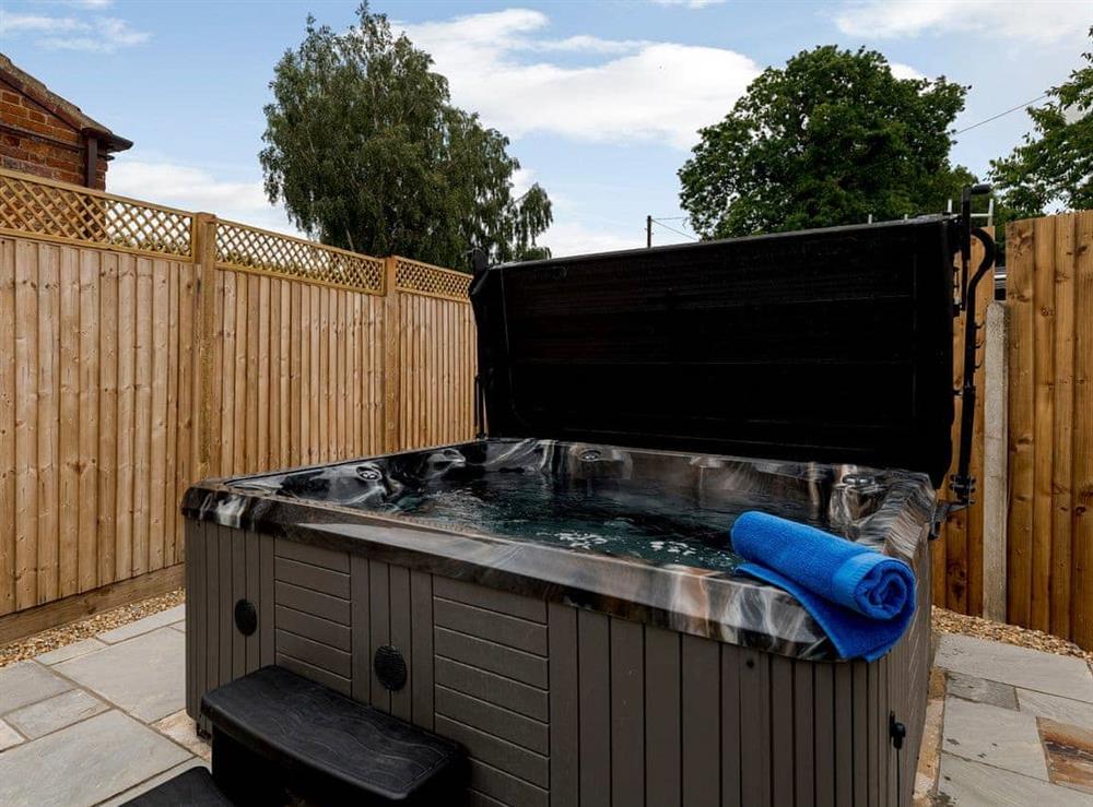 Inviting, private hot tub at Pipistrelle Barn in North Walsham, Norfolk