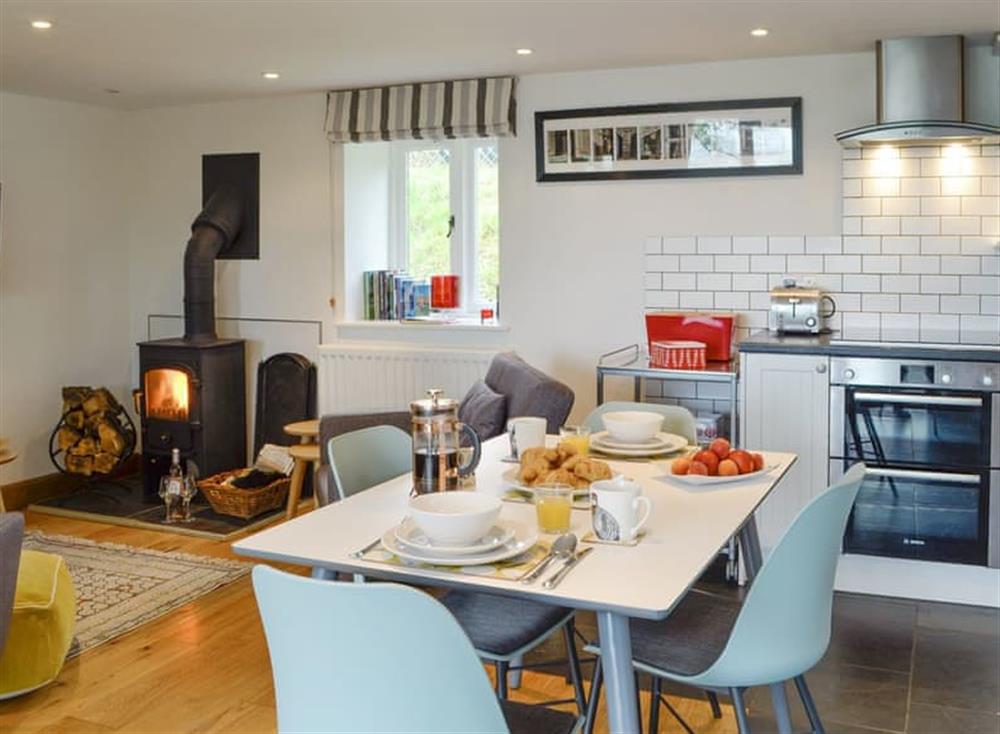 Stylish open-plan living space at Pipistrelle in Garth, near Builth Wells, Powys