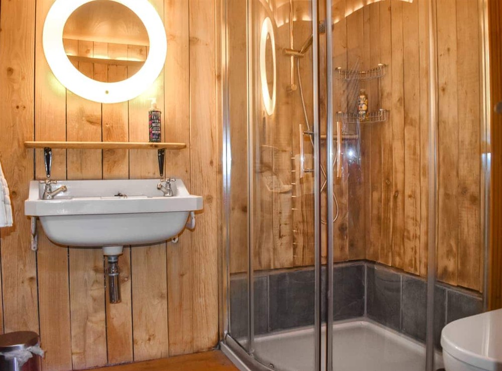 Bathroom at Pippin Yurt in Beaminster, Dorset