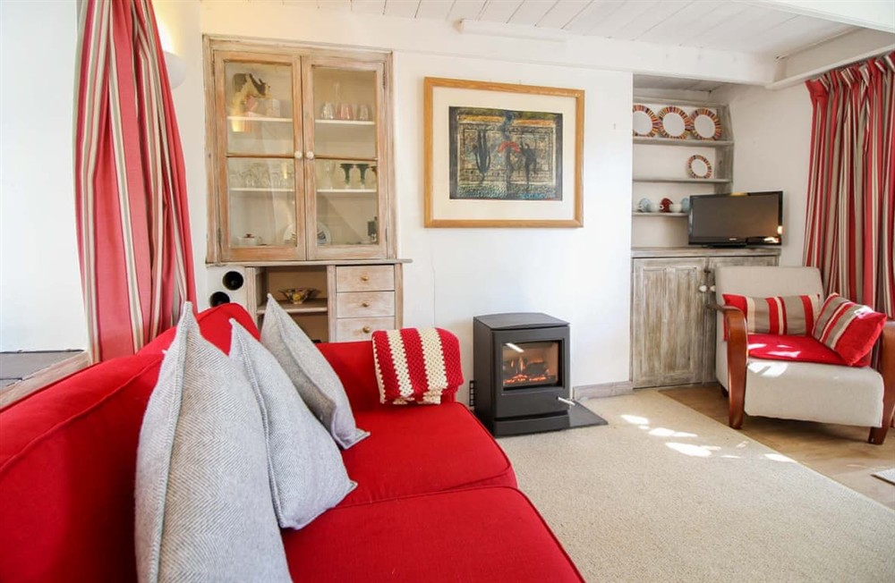 Living area at Pips Cottage in Penzance, Cornwall