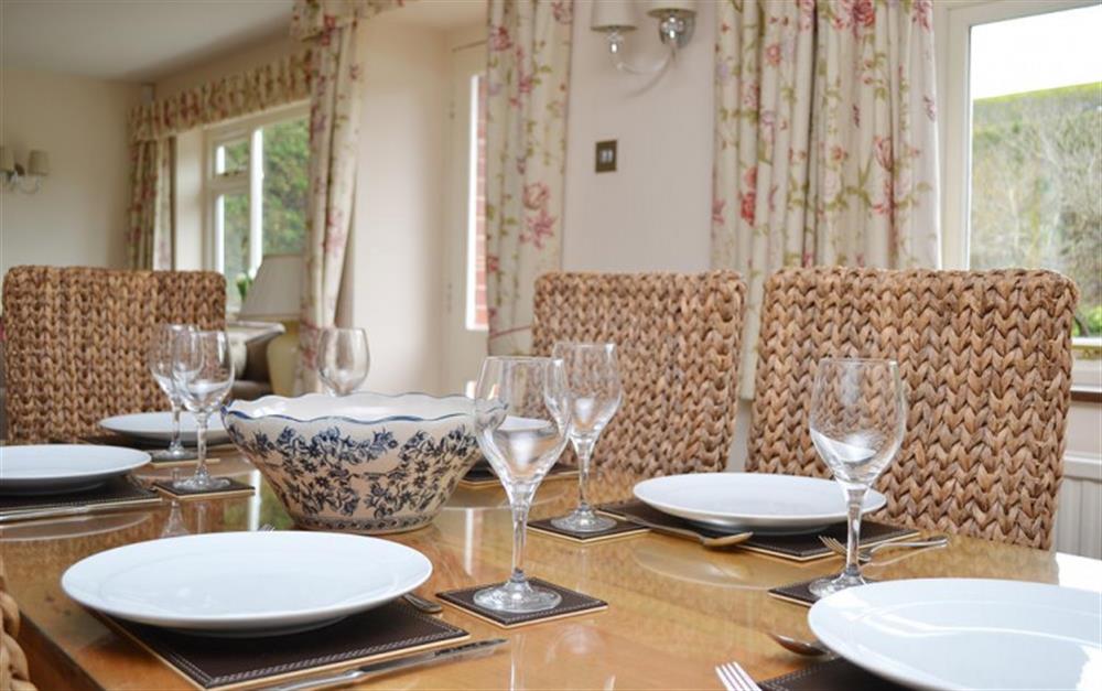 Dining table at Pittefaux Cottage in Brockenhurst