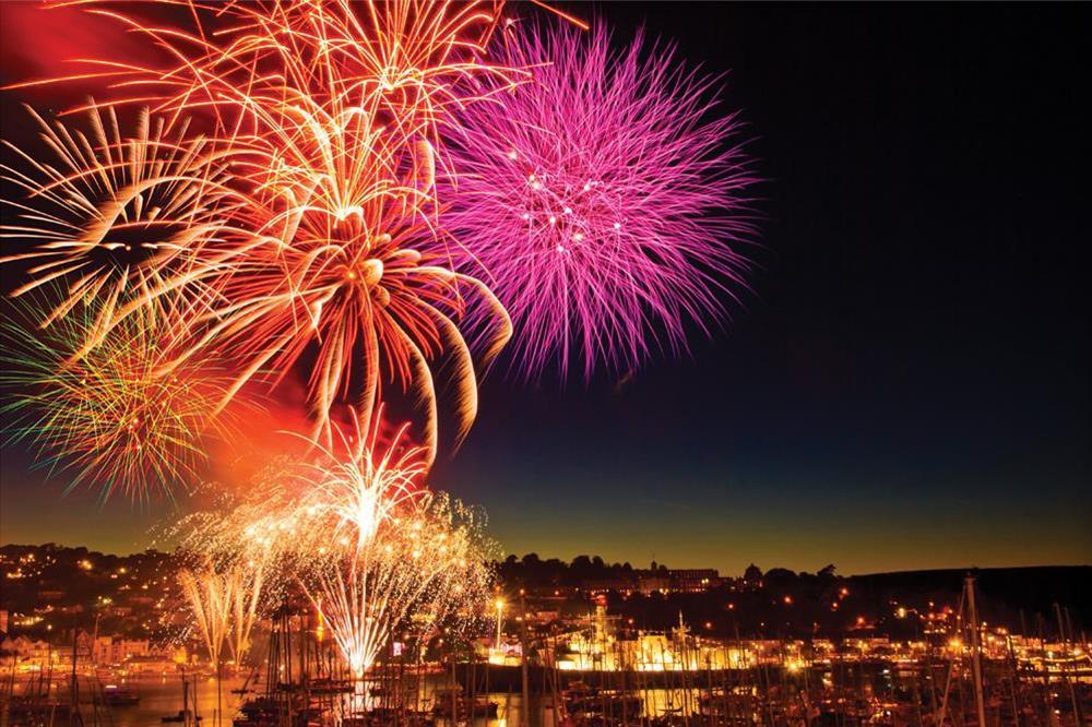 Fireworks during Dartmouth Regatta (August)