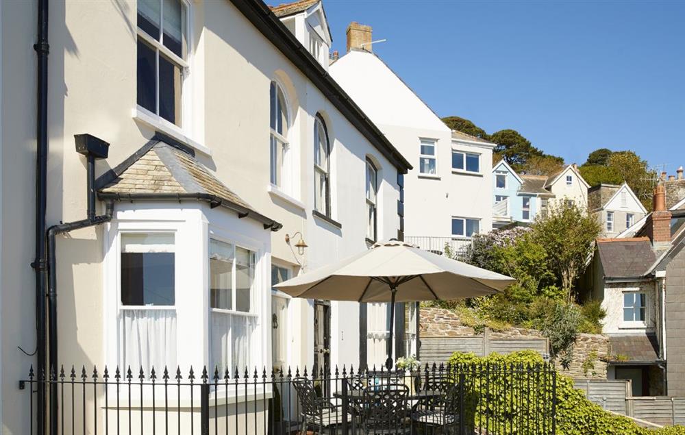 Stunning sea views from the quaint front terrace at Place View at Place View, Fowey