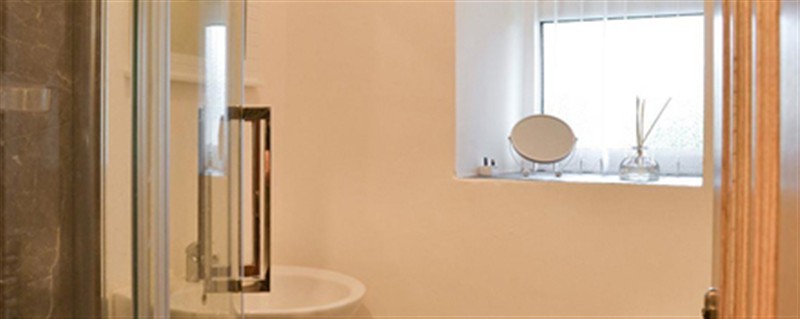 The bathroom at Plas Cottage, Llanfaelog