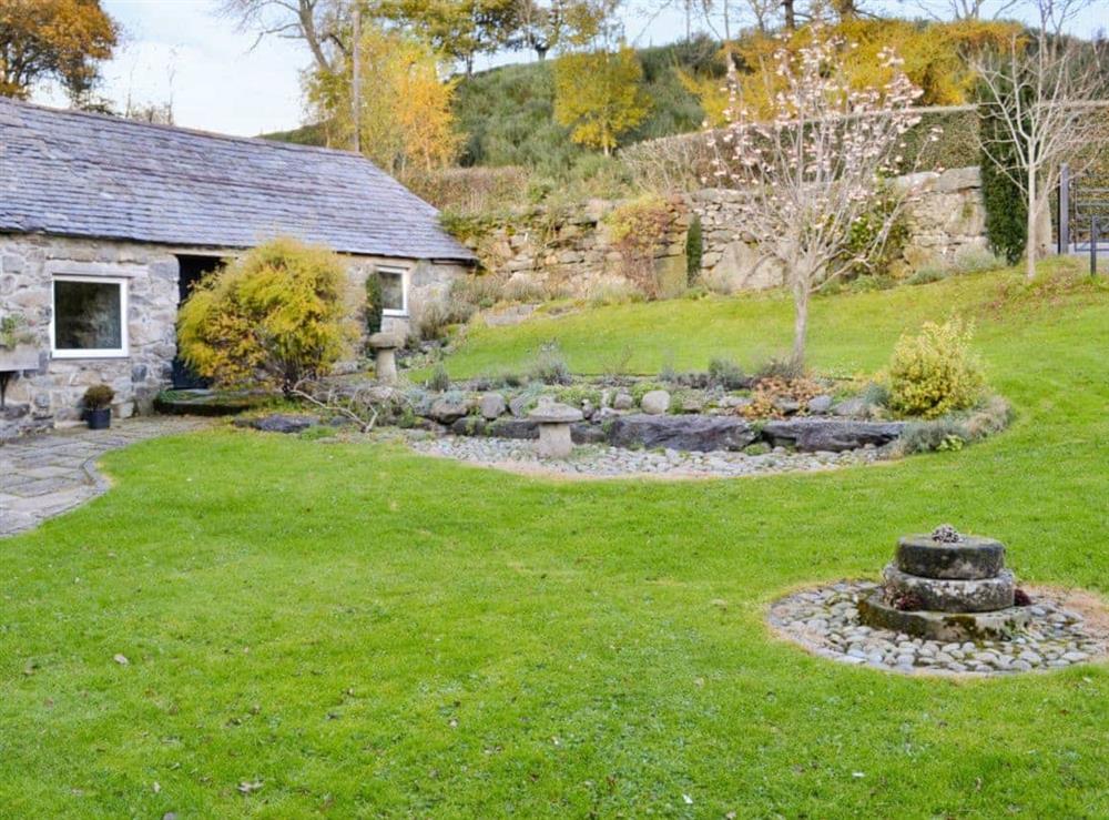 Garden at Plas Iwrwg Granary in Maenan, near Llanrwst, Gwynedd