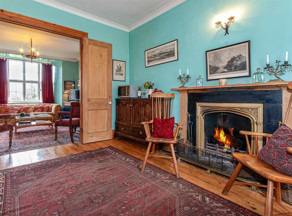 This is the living room at Plas Pontfaen in Gwaun Valley, Pembrokeshire, Dyfed